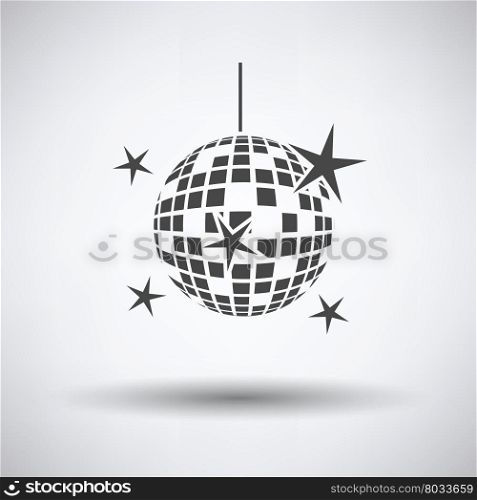 Night clubs disco sphere icon on gray background, round shadow. Vector illustration.