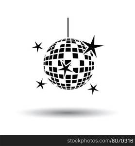Night clubs disco sphere icon. White background with shadow design. Vector illustration.
