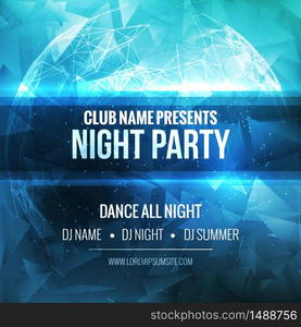 Night Dance Party Poster Background Template. Vector mockup.. Night Dance Party Poster Background Template. Vector mockup