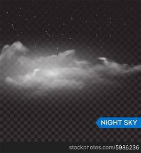 Night isolated realistic transparent clouds. Vector illustration. Night isolated realistic transparent clouds. Vector illustration EPS10