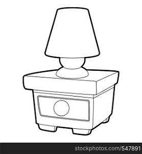 Night lamp icon. Outline illustration of night lamp on the nightstand vector icon for web design. Night lamp on the nightstand icon, outline style