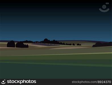 Night landscape lovely rural nature vector image
