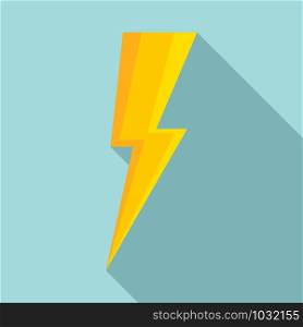 Night lightning bolt icon. Flat illustration of night lightning bolt vector icon for web design. Night lightning bolt icon, flat style