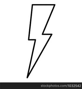 Night lightning bolt icon. Outline night lightning bolt vector icon for web design isolated on white background. Night lightning bolt icon, outline style