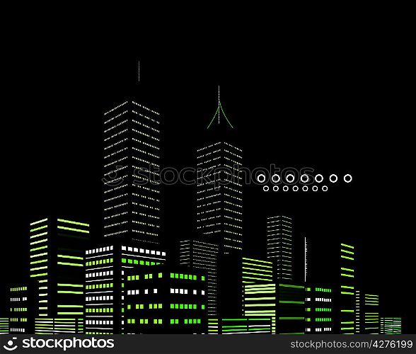 Night modern city vector abstract background