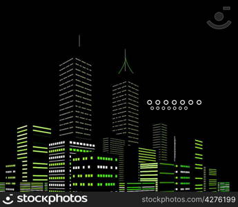 Night modern city vector abstract background