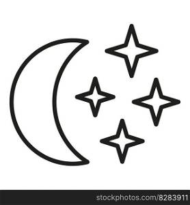Night moon icon outline vector. Sleep problem. Stress person. Night moon icon outline vector. Sleep problem