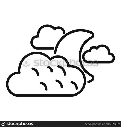 Night moon sky icon outline vector. Weather cloud. Meteo rainy. Night moon sky icon outline vector. Weather cloud