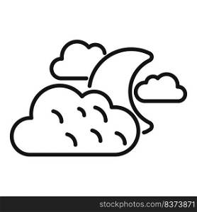 Night moon sky icon outline vector. Weather cloud. Meteo rainy. Night moon sky icon outline vector. Weather cloud