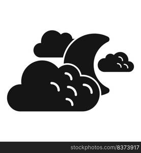 Night moon sky icon simple vector. Weather cloud. Meteo rainy. Night moon sky icon simple vector. Weather cloud