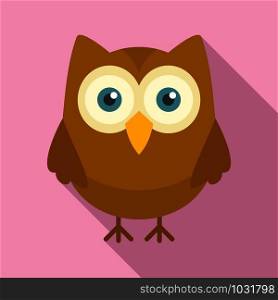 Night owl icon. Flat illustration of night owl vector icon for web design. Night owl icon, flat style