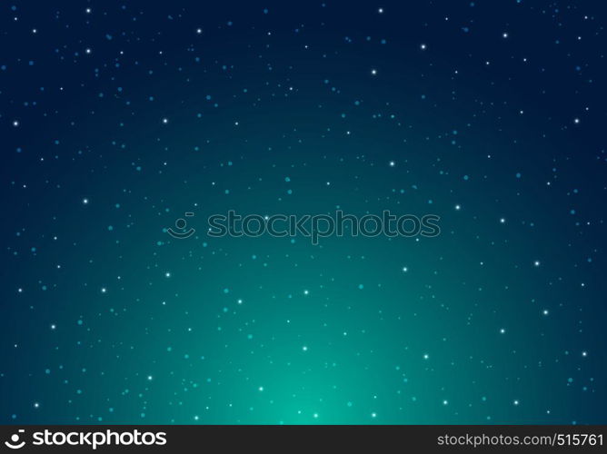 Night shining starry night sky with stars universe space infinity and starlight on blue sky background. Galaxy and planets in cosmos pattern. Vector illustration