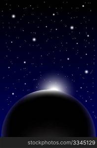 Night Sky Background - Stars and Planet on Dark Night Background