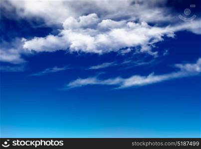 Night Sky Background With White Clouds. Layered Vector.