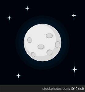 night sky moon and stars in flat style. night sky moon and stars in flat