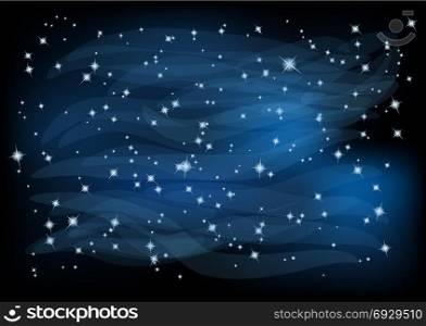 night sky with stars and dark clouds