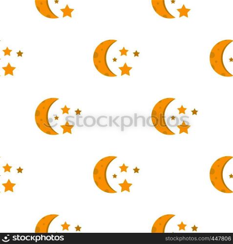 Night sky with stars and moon pattern seamless for any design vector illustration. Night sky with stars and moon pattern seamless