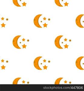Night sky with stars and moon pattern seamless for any design vector illustration. Night sky with stars and moon pattern seamless