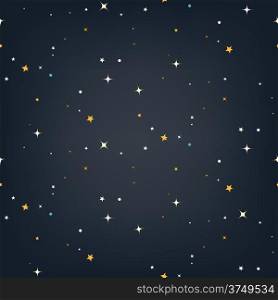 Night sky with stars seamless vector pattern