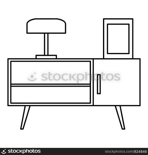 Night stand icon. Outline illustration of night stand vector icon for web design isolated on white background. Night stand icon, outline style