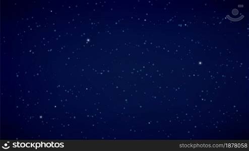 Night starry sky. Dark blue background, space or Universe banner. Stellar galaxy vector illustration. Light night, starlight sky. Night starry sky. Dark blue background, space or Universe banner. Stellar galaxy vector illustration