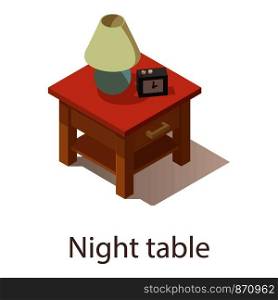 Night table icon. Isometric illustration of night table vector icon for web.. Night table icon, isometric style.