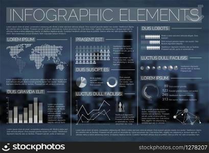 Night transparent Vector set of Infographic elements for your documents and reports