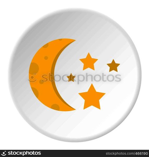 Night view from a window icon in flat circle isolated on white vector illustration for web. Night view from a window icon circle