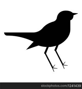 Nightingale Luscinia Bird silhouette icon black color vector illustration flat style simple image. Nightingale Luscinia Bird silhouette icon black color vector illustration flat style image