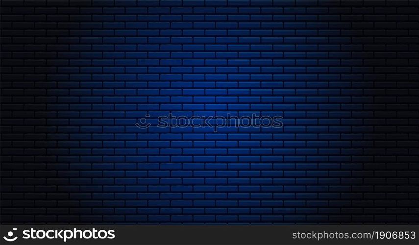 Nightly brick wall. background for neon lights. Concept dark brick wall text place, brickwork message background area. Vector illustration.. Nightly brick wall.