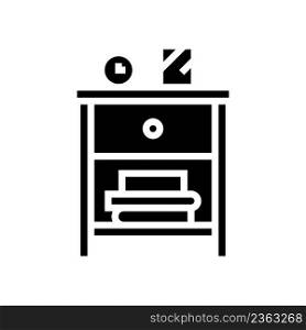 nightstand furniture glyph icon vector. nightstand furniture sign. isolated contour symbol black illustration. nightstand furniture glyph icon vector illustration
