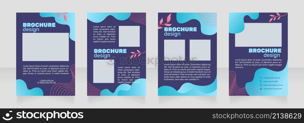 Nighttime skin care routine blank brochure design. Template set with copy space for text. Premade corporate reports collection. Editable 4 paper pages. Rubik Black Regular, Nunito Light fonts used. Nighttime skin care routine blank brochure design