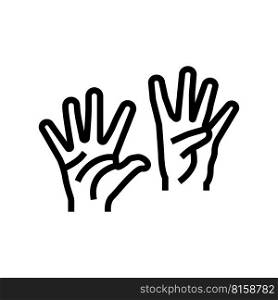 nine number hand gesture line icon vector. nine number hand gesture sign. isolated contour symbol black illustration. nine number hand gesture line icon vector illustration