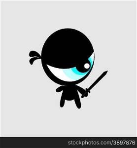 ninja character vector graphic art design illustration. ninja character