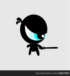 ninja character vector graphic art design illustration. ninja character
