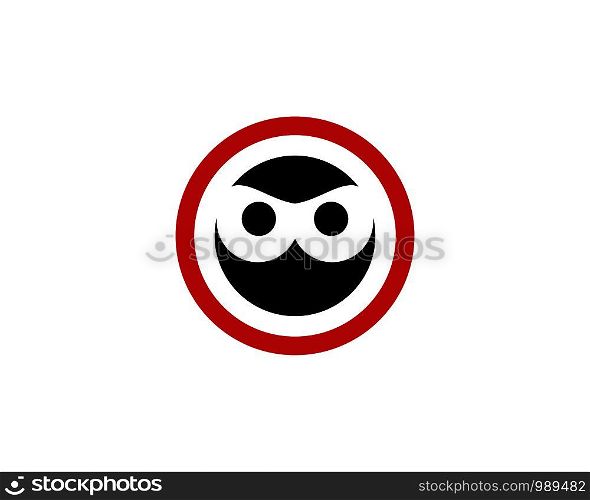 Ninja Face logo vector template