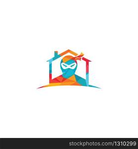 Ninja House vector logo design.