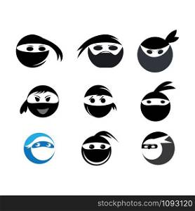 ninja logo vector template design