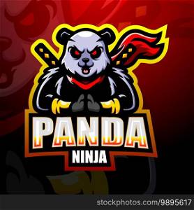 Ninja panda mascot esport logo design