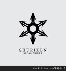 ninja shuriken black solid icon modern design, isolated on white background. flat style for graphic design template. suitable for logo, web, UI, mobile app. vector illustration