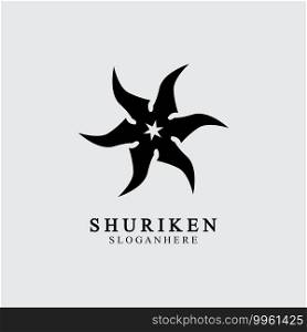 ninja shuriken black solid icon modern design, isolated on white background. flat style for graphic design template. suitable for logo, web, UI, mobile app. vector illustration
