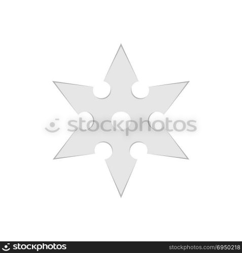 Ninja star throwing shuriken vector weapon illustration. Japanese karate sharp blade knife steel fight isolated metal icon