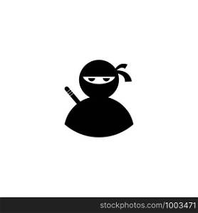 Ninja warrior icon. Simple black ninja logo illustration design