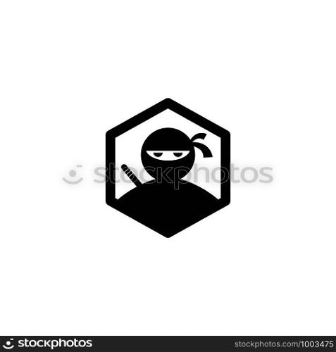 Ninja warrior icon. Simple black ninja logo illustration design