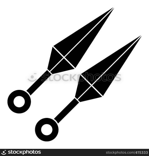 Ninja weapon kunai, throwing knives icon. Simple illustration of ninja weapon kunai, throwing knives vector icon for web. Ninja weapon kunai icon, simple style