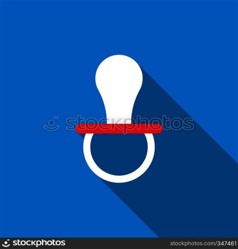 Nipple for newborns icon in flat style with long shadow. Children care symbol. Nipple for newborns icon, flat style
