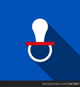 Nipple for newborns icon in flat style with long shadow. Children care symbol. Nipple for newborns icon, flat style