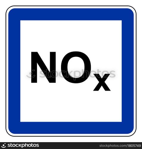 Nitrogen oxides and road sign