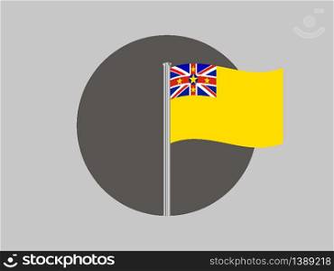 Niue National flag. original color and proportion. Simply vector illustration background, from all world countries flag set for design, education, icon, icon, isolated object and symbol for data visualisation