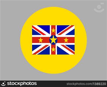 Niue National flag. original color and proportion. Simply vector illustration background, from all world countries flag set for design, education, icon, icon, isolated object and symbol for data visualisation
